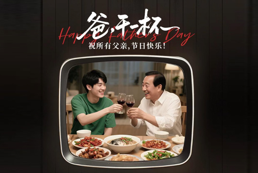 今天，爸，干一杯！